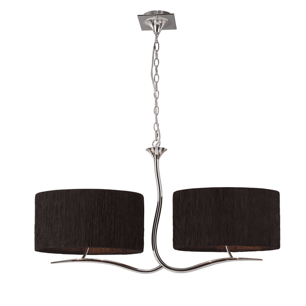 Eve Double Pendant Light in Chrome with Black Oval Shades