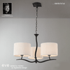 Eve Triple Pendant Light in Anthracite with White Round Shades