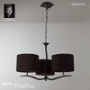Eve Triple Pendant Light in Anthracite with Black Round Shades