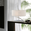 Eve Small Table Lamp in Chrome with White Oval Shade