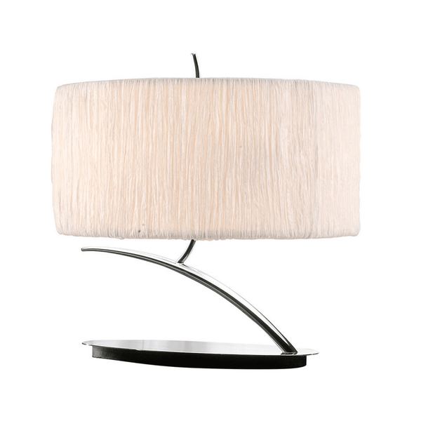 Eve Small Table Lamp in Chrome with White Oval Shade