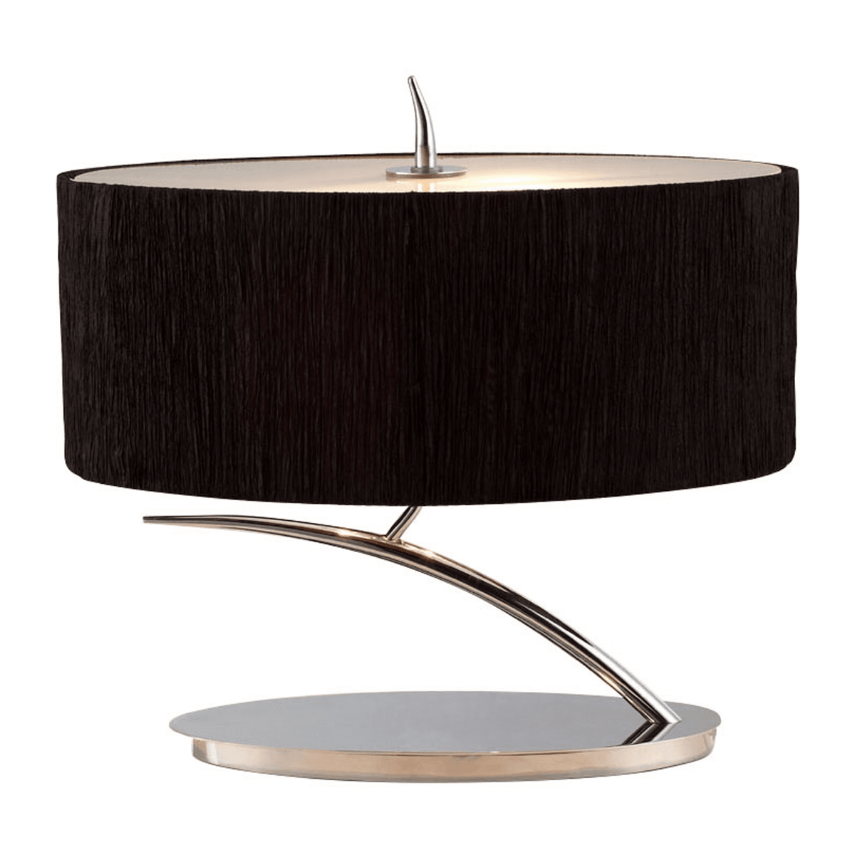 Eve Small Table Lamp in Chrome with Black Oval Shade