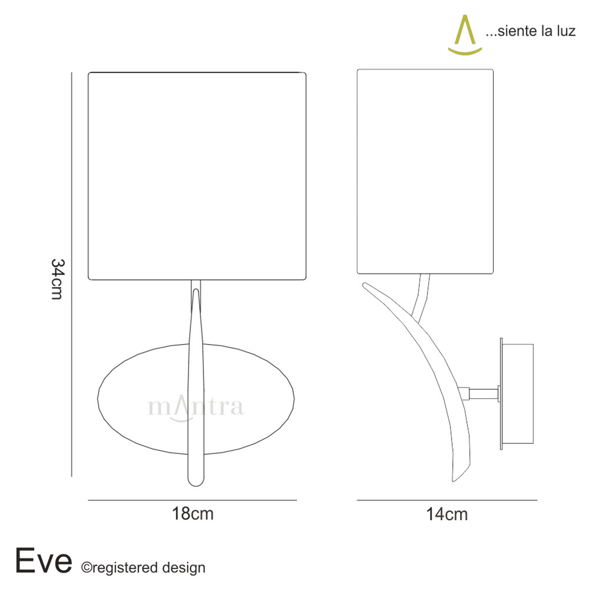 Eve Single Switched Wall Light in Chrome with Black Oval Shade