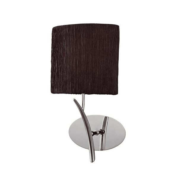 Eve Single Switched Wall Light in Chrome with Black Oval Shade