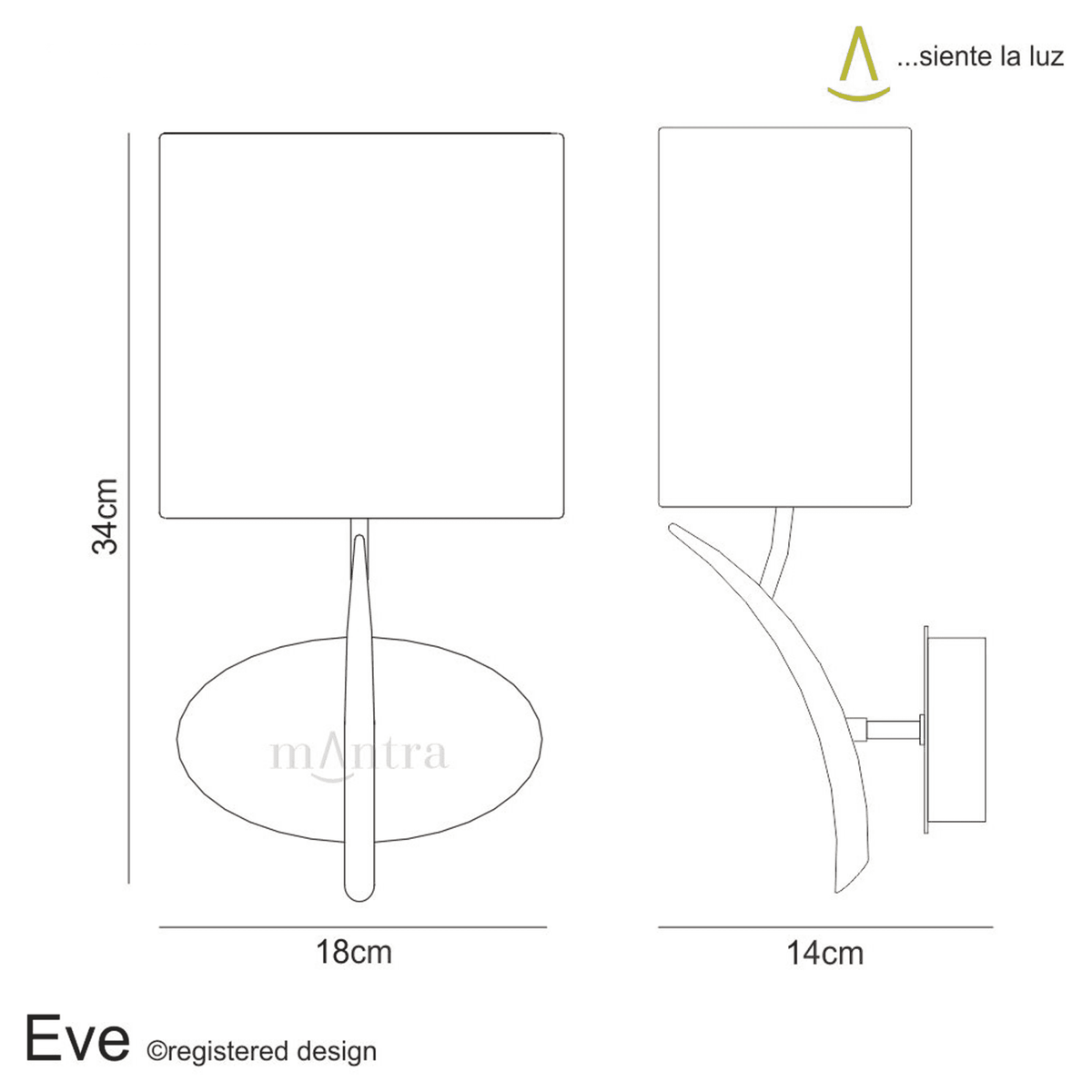 Eve Single Switched Wall Light in Anthracite with White Oval Shade