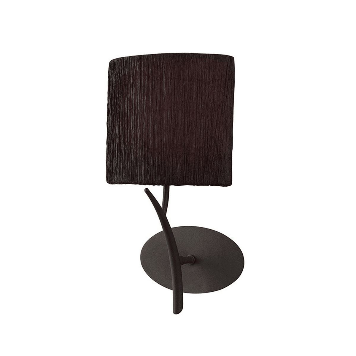 Eve Single Switched Wall Light in Anthracite with Black Oval Shade