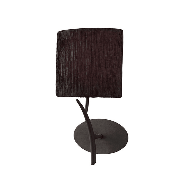 Eve Single Switched Wall Light in Anthracite with Black Oval Shade
