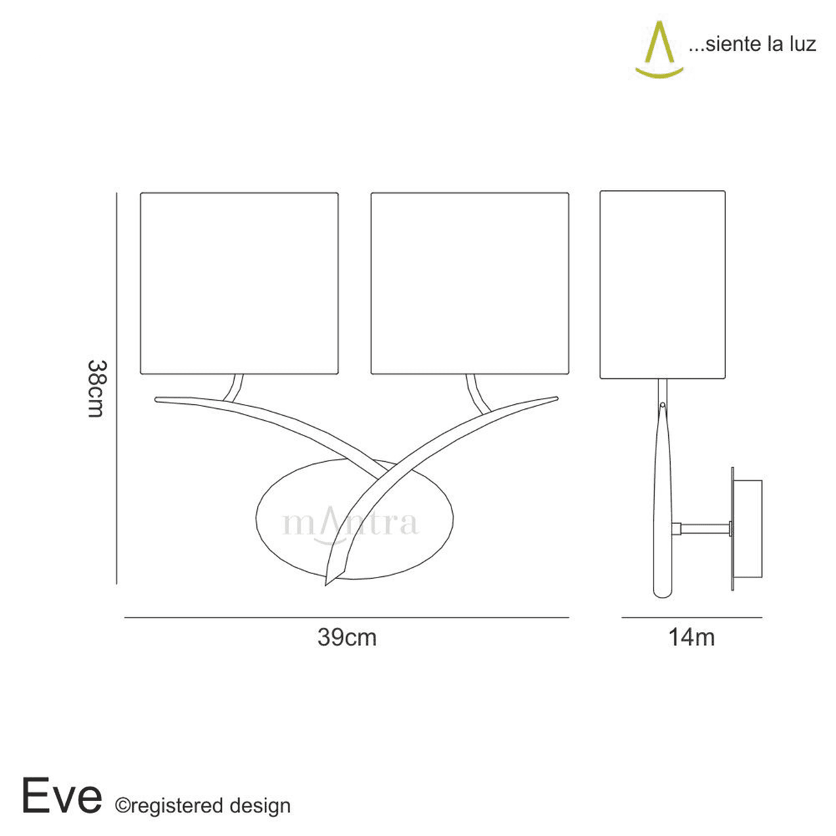 Eve Double Wall Light in Anthracite with Black Oval Shades
