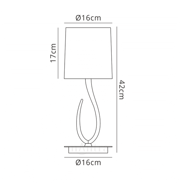 Lua Switched Small Table Lamp in Ash Grey