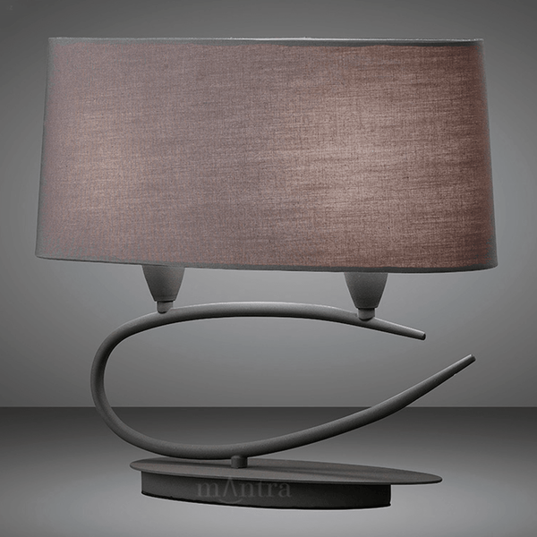 Lua Switched Double Table Lamp in Ash Grey