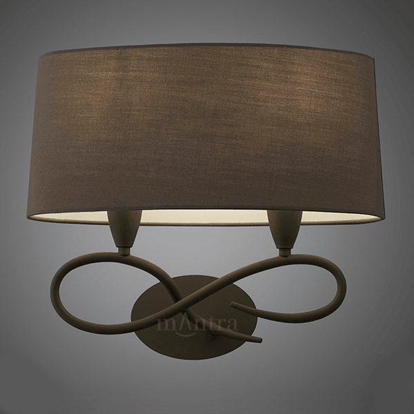 Lua Switched Double Wall Light in Ash Grey