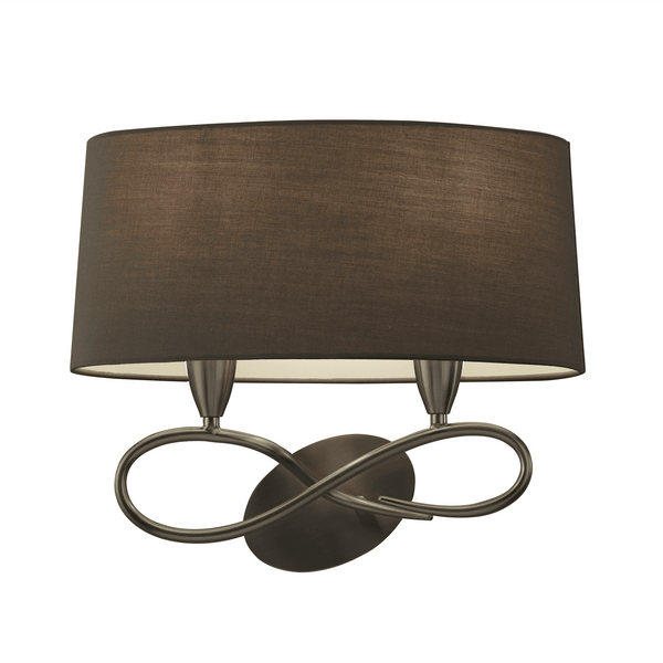 Lua Switched Double Wall Light in Ash Grey