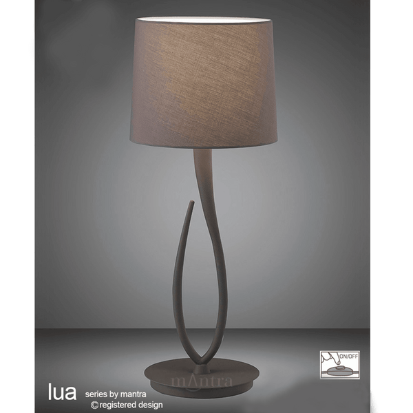 Lua Switched Large Single Table Lamp in Ash Grey