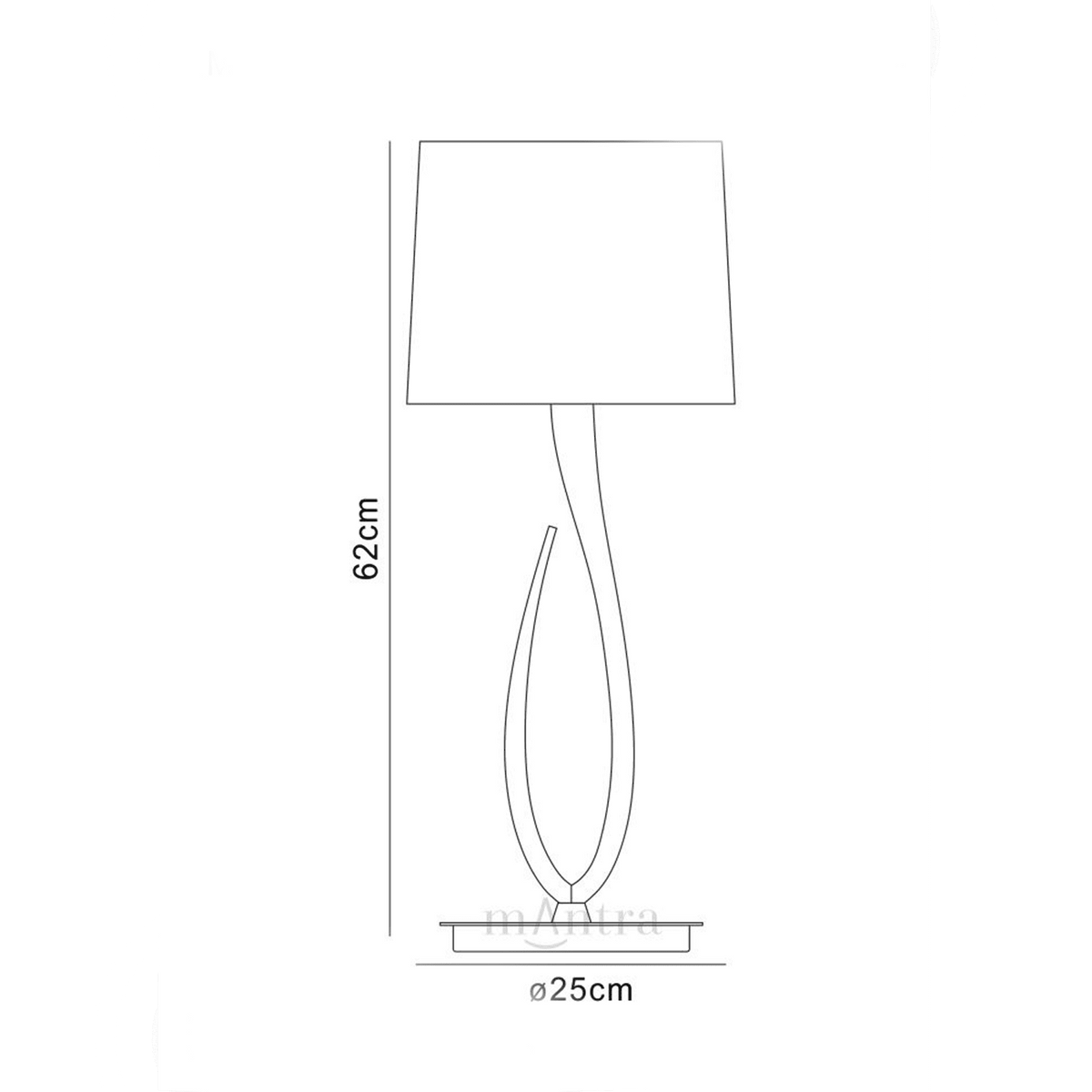 Lua Switched Large Single Table Lamp in Ash Grey