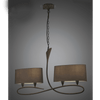 Lua Double Arm 4 Light Pendant in Ash Grey