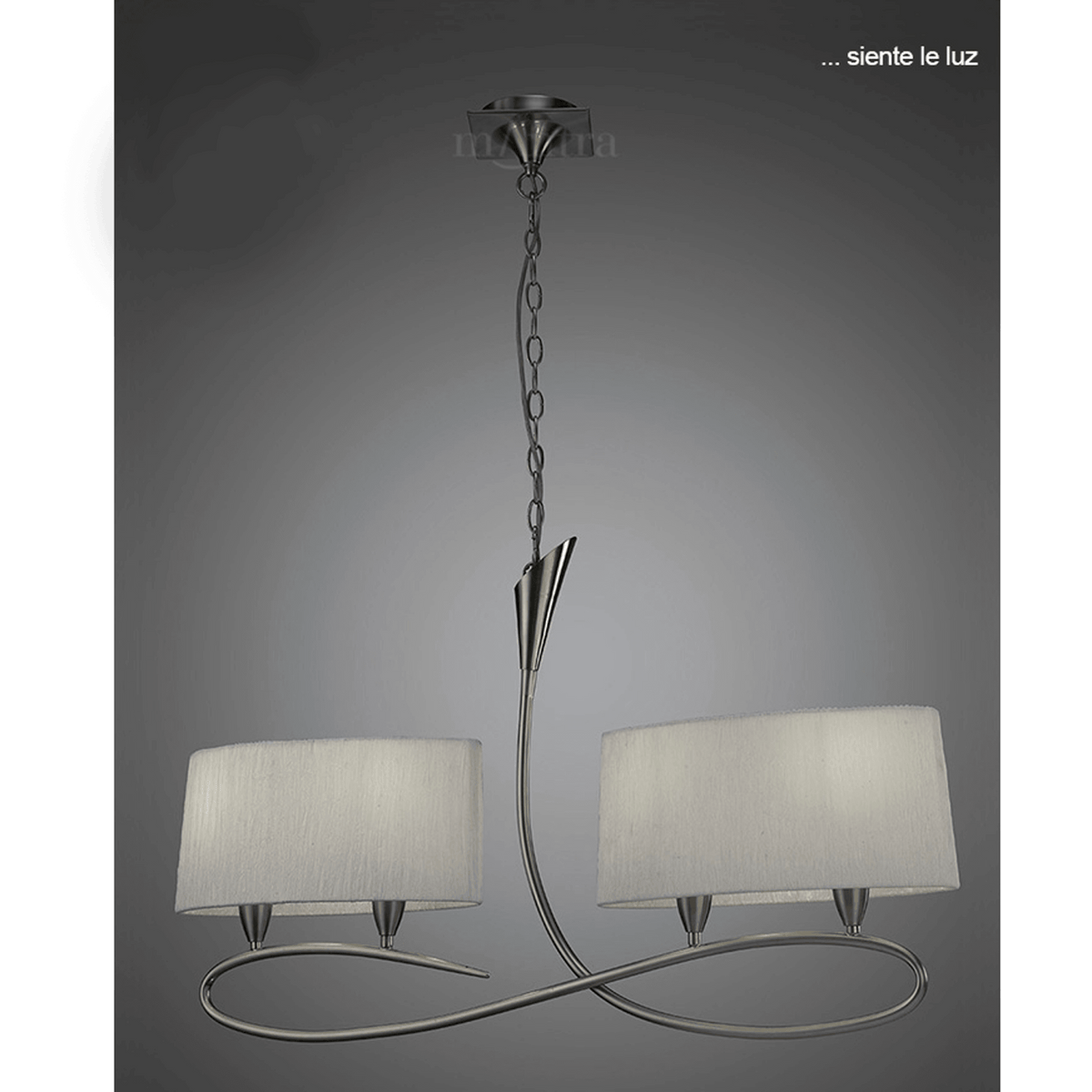 Lua Double Arm 4 Light Pendant in Satin Nickel