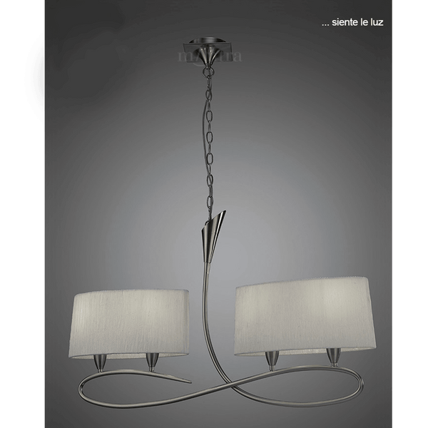 Lua Double Arm 4 Light Pendant in Satin Nickel