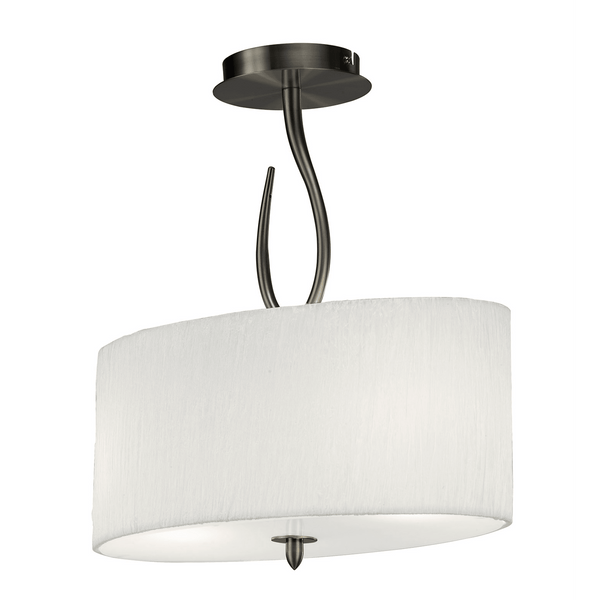 Lua Semi Flush 2 Light Ceiling Light in Satin Nickel