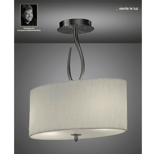 Lua Semi Flush 2 Light Ceiling Light in Satin Nickel