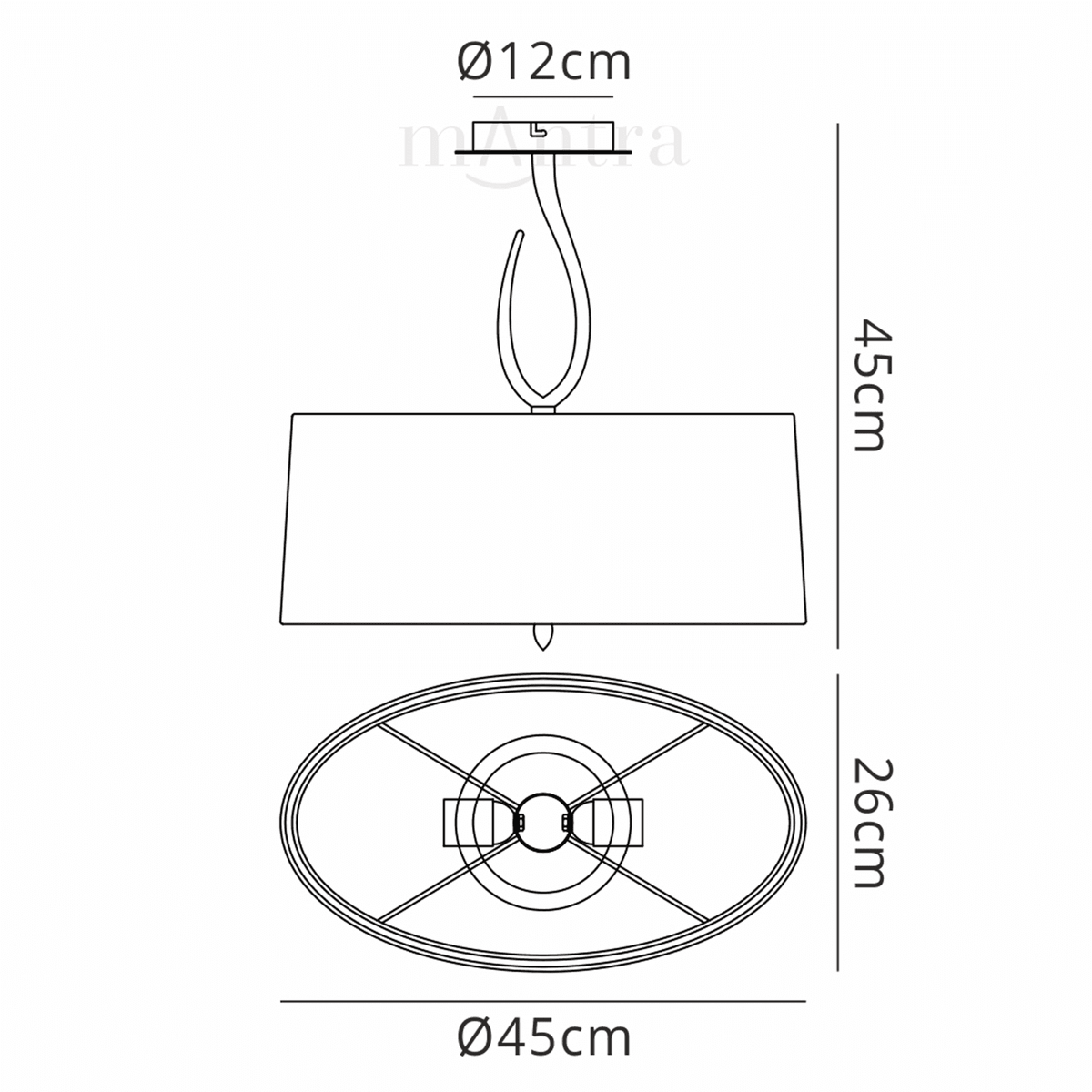 Lua Semi Flush 2 Light Ceiling Light in Satin Nickel