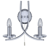 Ascona Twin Wall Bracket In Chrome With Clear Glass Sconces