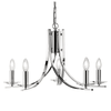 Ascona Five Light Pendant In Chrome With Clear Glass Sconces