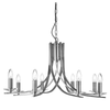 Ascona Eight Light Pendant In Satin Silver With Clear Glass Sconces