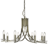 Ascona Eight Light Pendant In Antique Brass With Clear Glass Sconces