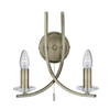 Ascona Twin Wall Bracket In Antique Brass With Clear Glass Sconces