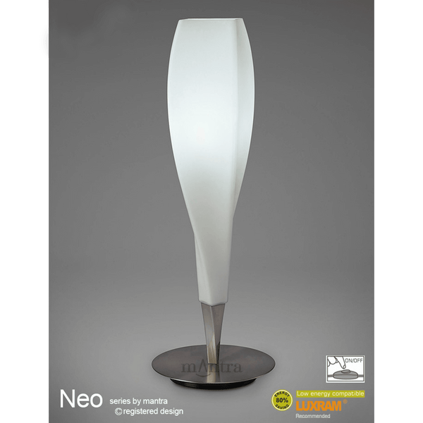 Neo Switched Table Lamp in Frosted White Glass