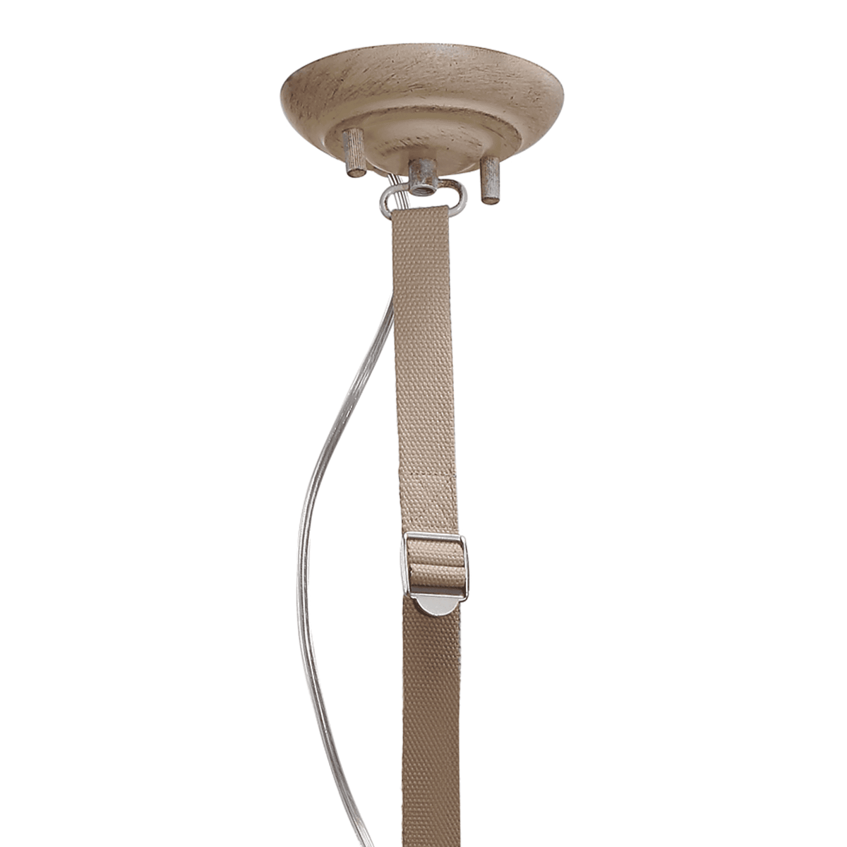 Industrial Large Single Belt Pendant in Sand Metal