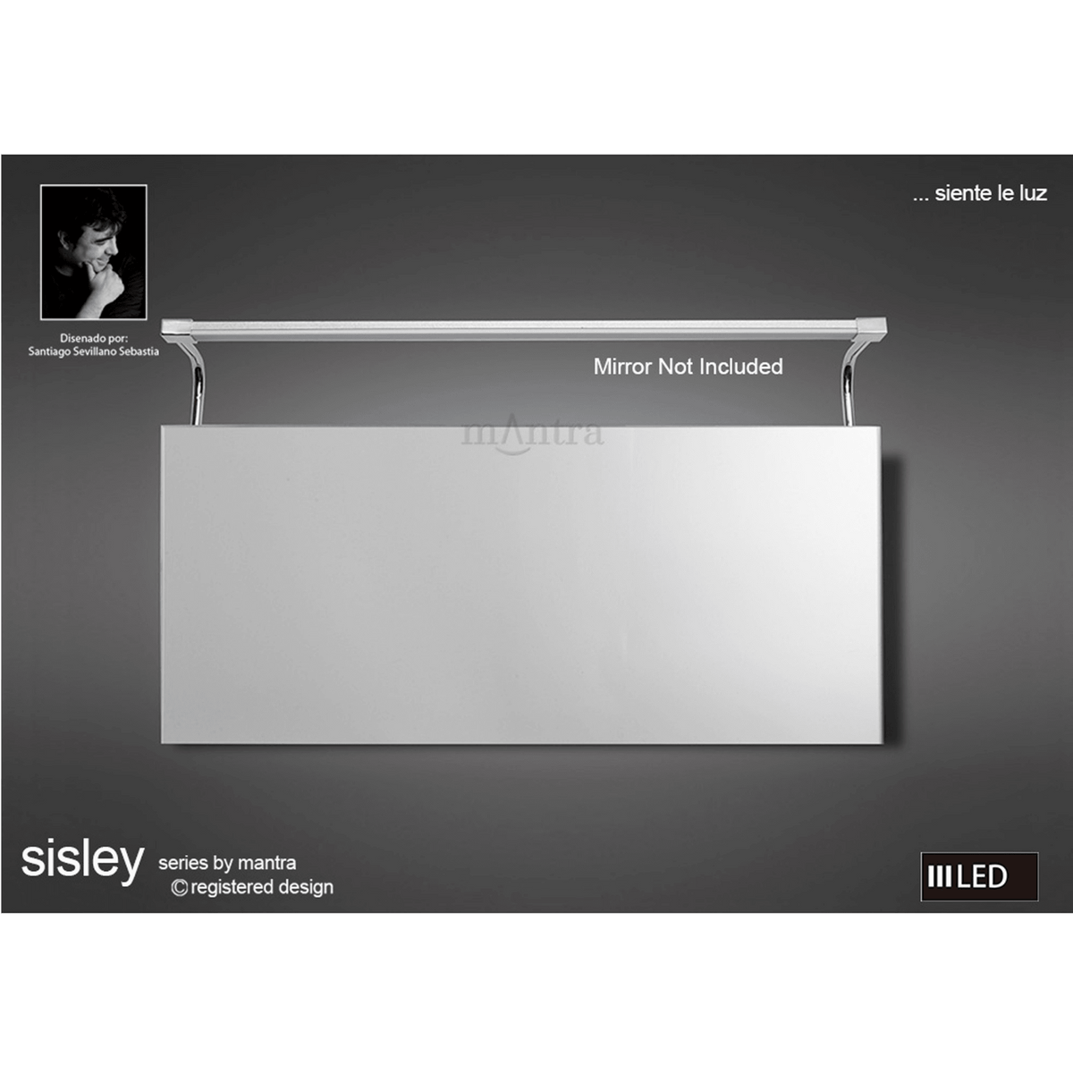 Sisley IP44 Large 10w LED Bathroom Mirror Wall Light In Chrome