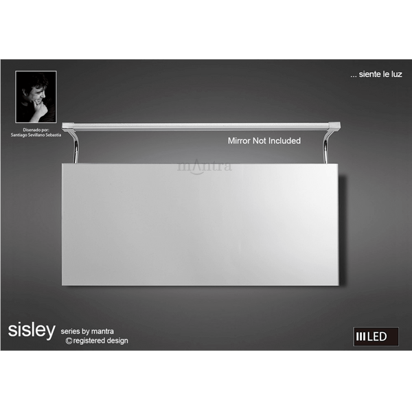 Sisley IP44 Large 10w LED Bathroom Mirror Wall Light In Chrome