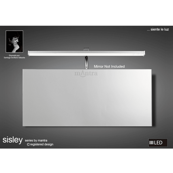 Sisley IP44 7w LED Bathroom Mirror Wall Light In Chrome