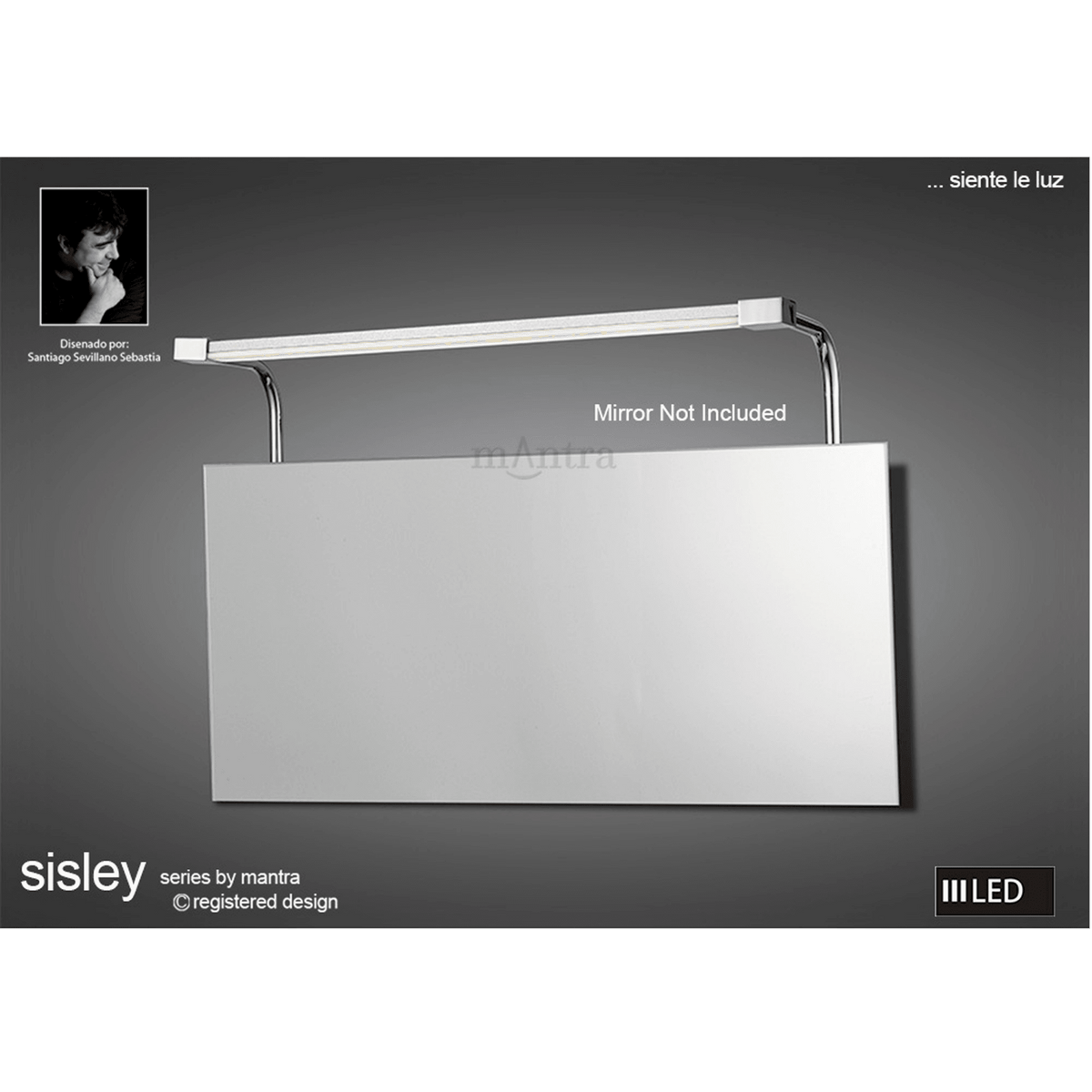 Sisley IP44 6w LED Bathroom Mirror Wall Light In Chrome
