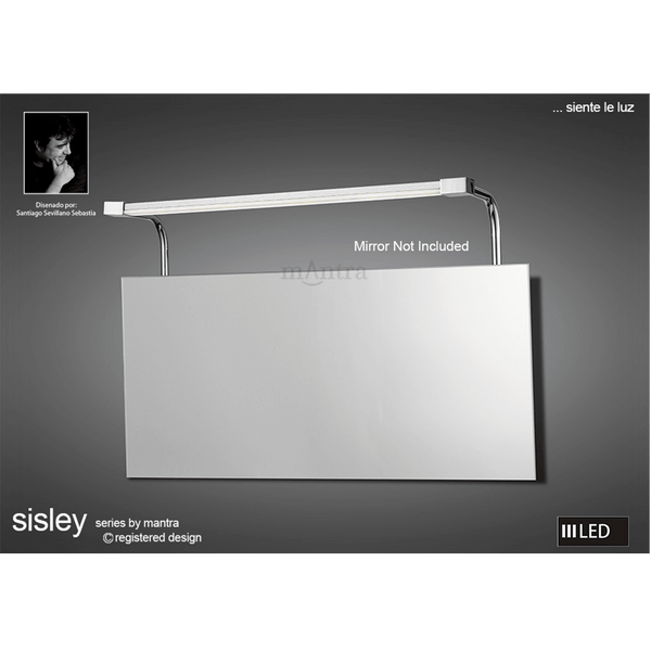 Sisley IP44 6w LED Bathroom Mirror Wall Light In Chrome