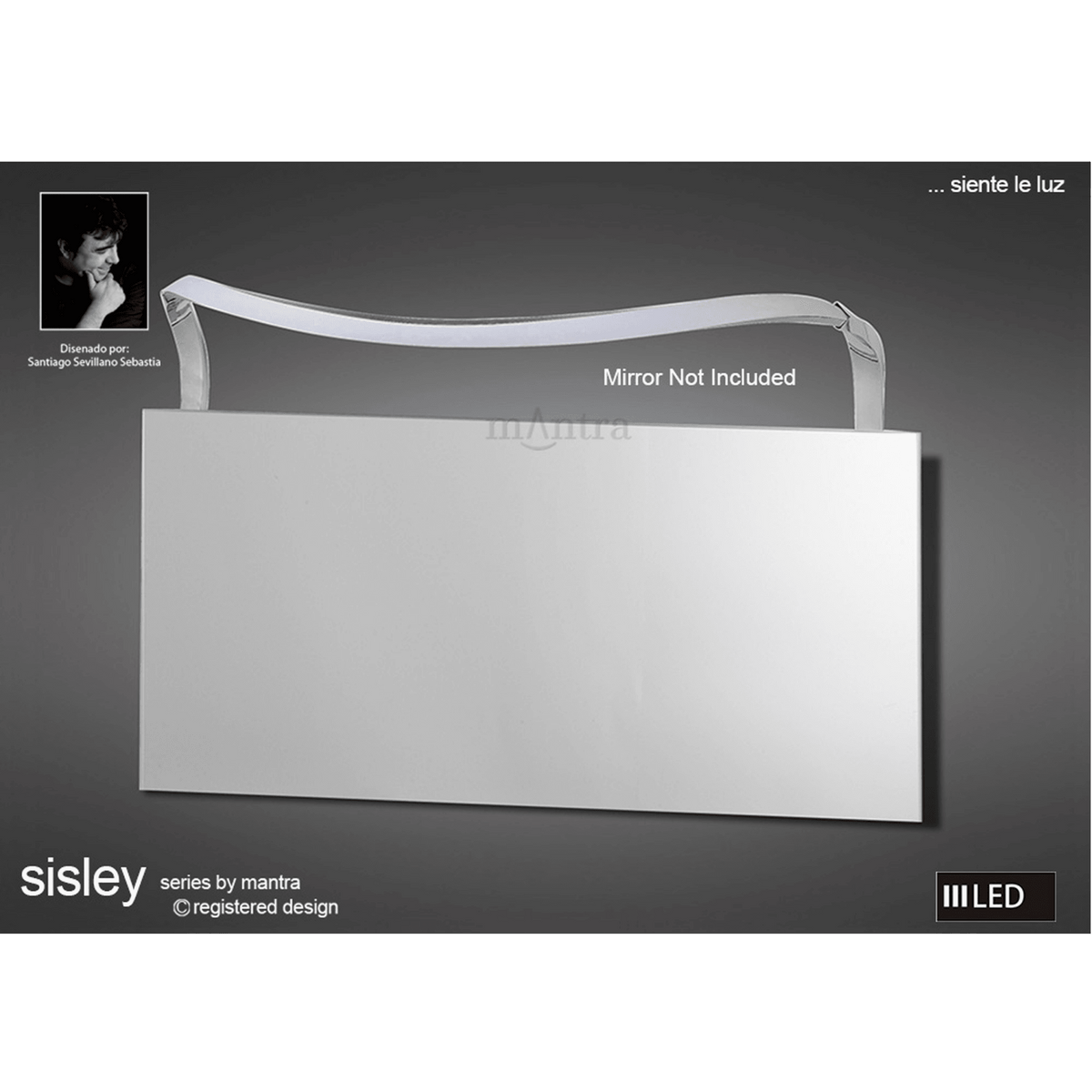Sisley IP44 Big Wave 12w LED Bathroom Mirror Wall Light In Chrome