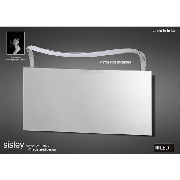 Sisley IP44 Big Wave 12w LED Bathroom Mirror Wall Light In Chrome