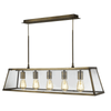 Voyager Five Light Lantern Bar Pendant in Brass with Glass Panel