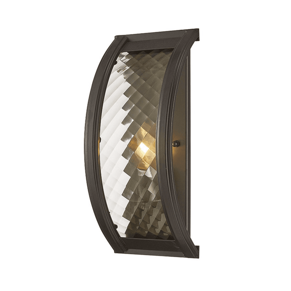 Asia Wall Light in Oiled Bronze and Squared Glass
