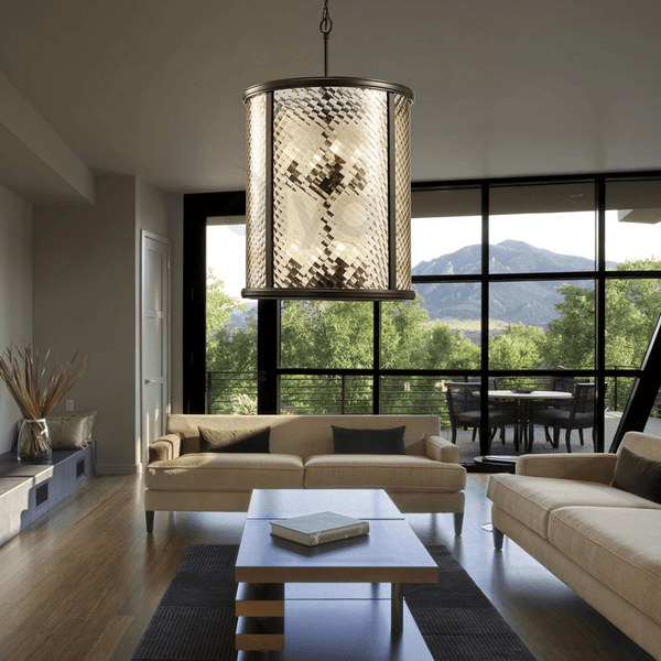 Asia 8 Light Large Lantern Pendant Light in Oiled Bronze