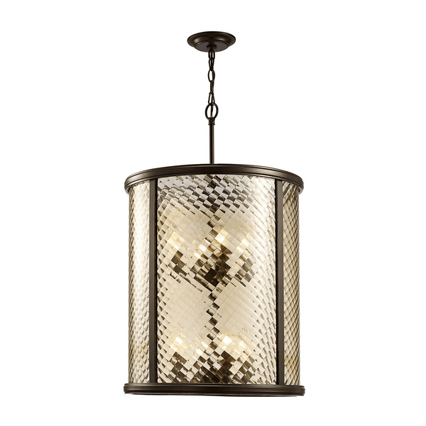 Asia 8 Light Large Lantern Pendant Light in Oiled Bronze