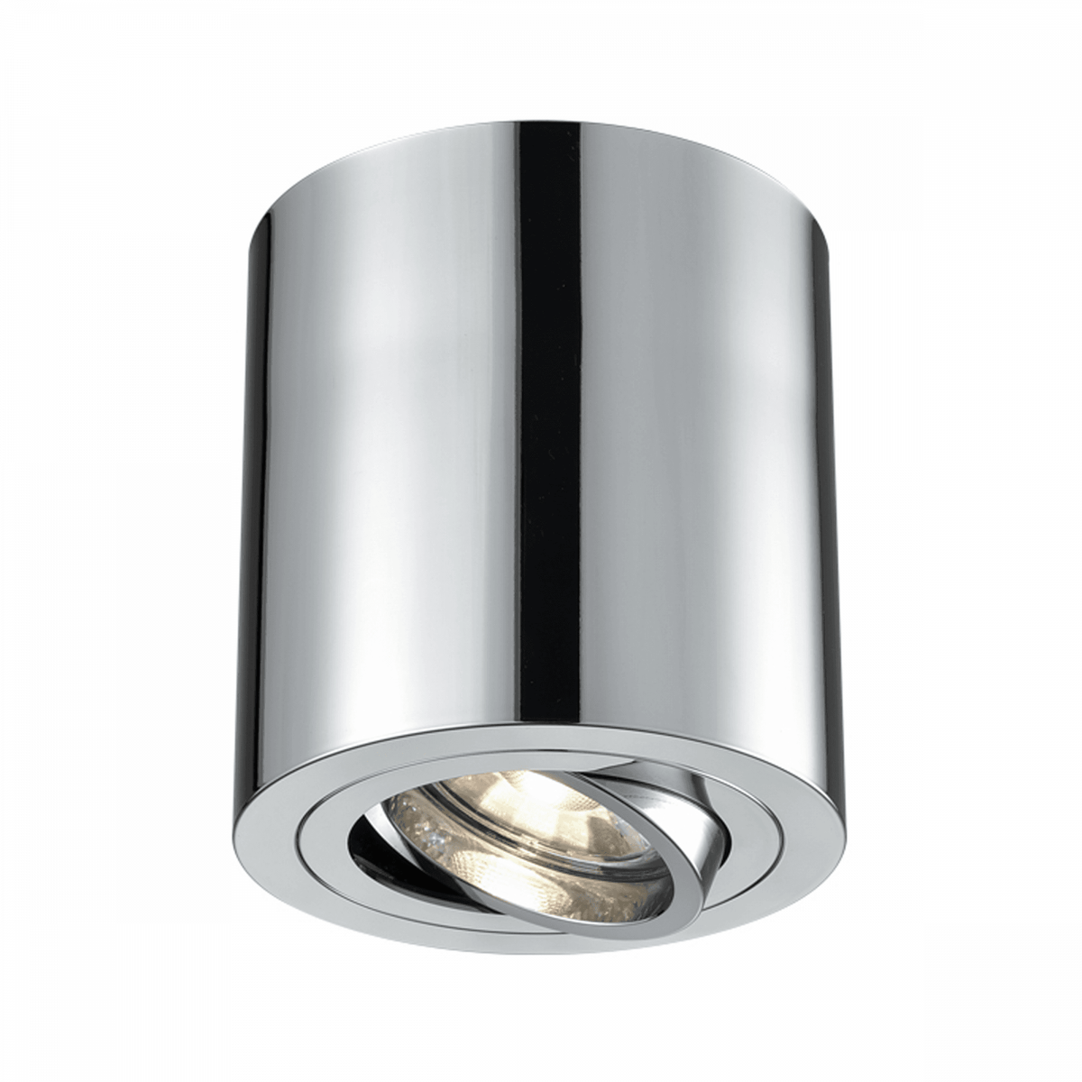Flush Tilting and Dimmable GU10 Ceiling Light in Chrome
