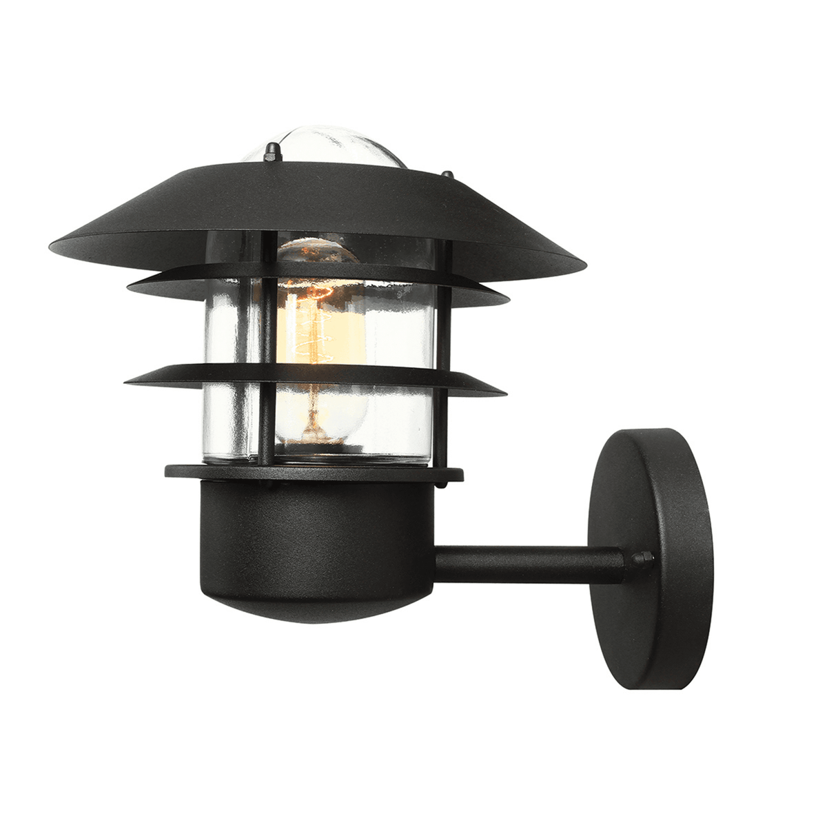 Helsingor Stainless Steel Exterior Wall Light in Black
