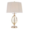 Aegean Table Lamp in Polished Brass and Ivory Cotton Shade
