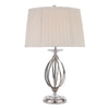 Aegean Table Lamp in Polished Nickel and Ivory Cotton Shade