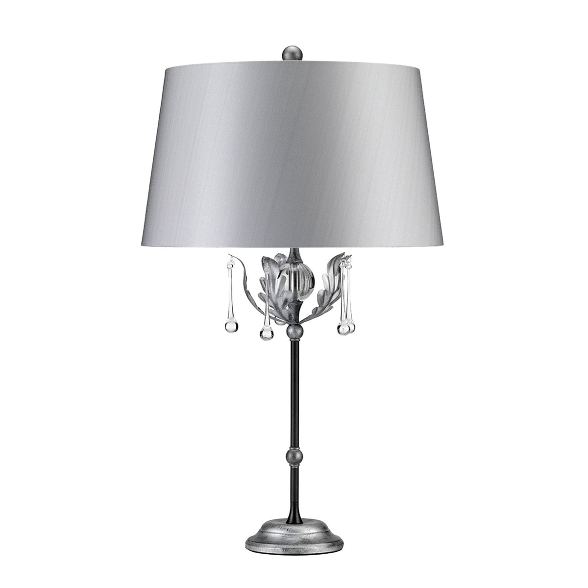 Amarilli Table Lamp in a Black and Silver Finish with Silver Shade
