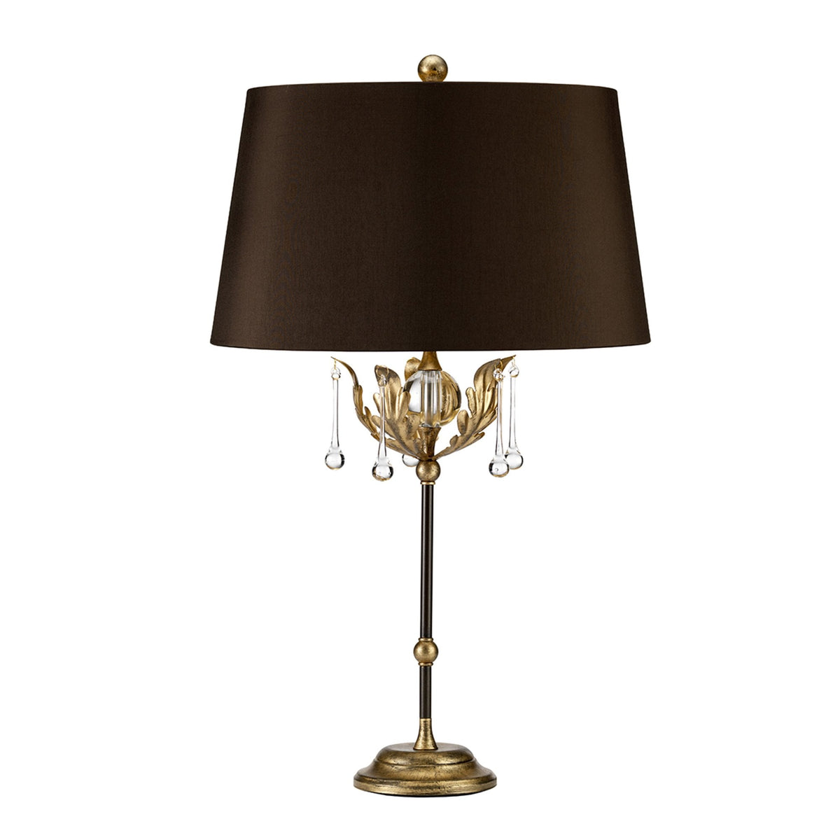 Amarilli Table Lamp in a Bronze and Gold Finish with a Brown Shade