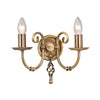 Artisan Twin Arm Wall Light in Aged Brass
