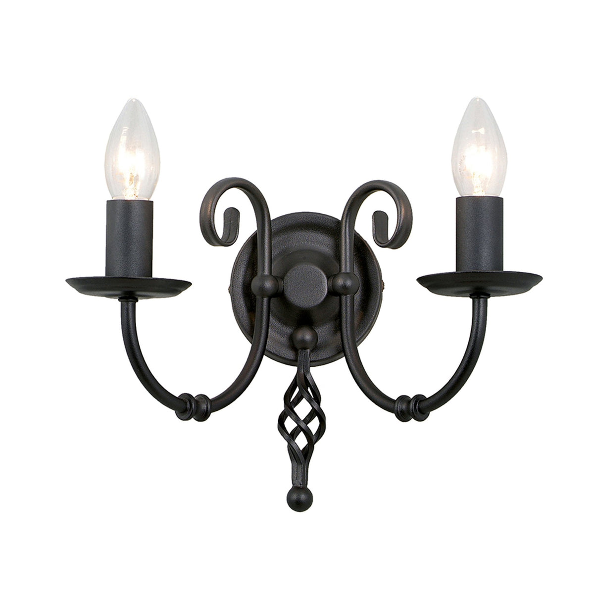 Artisan Twin Arm Wall Light in Black